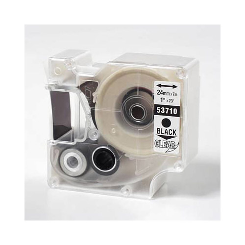D1 Schriftband 24 mm, schwarz auf transparent
