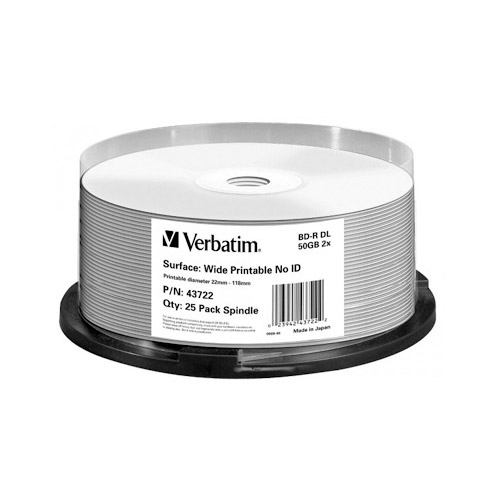BD-R 6x 50GB INKJET WHITE FS, VPE 25 Stk.